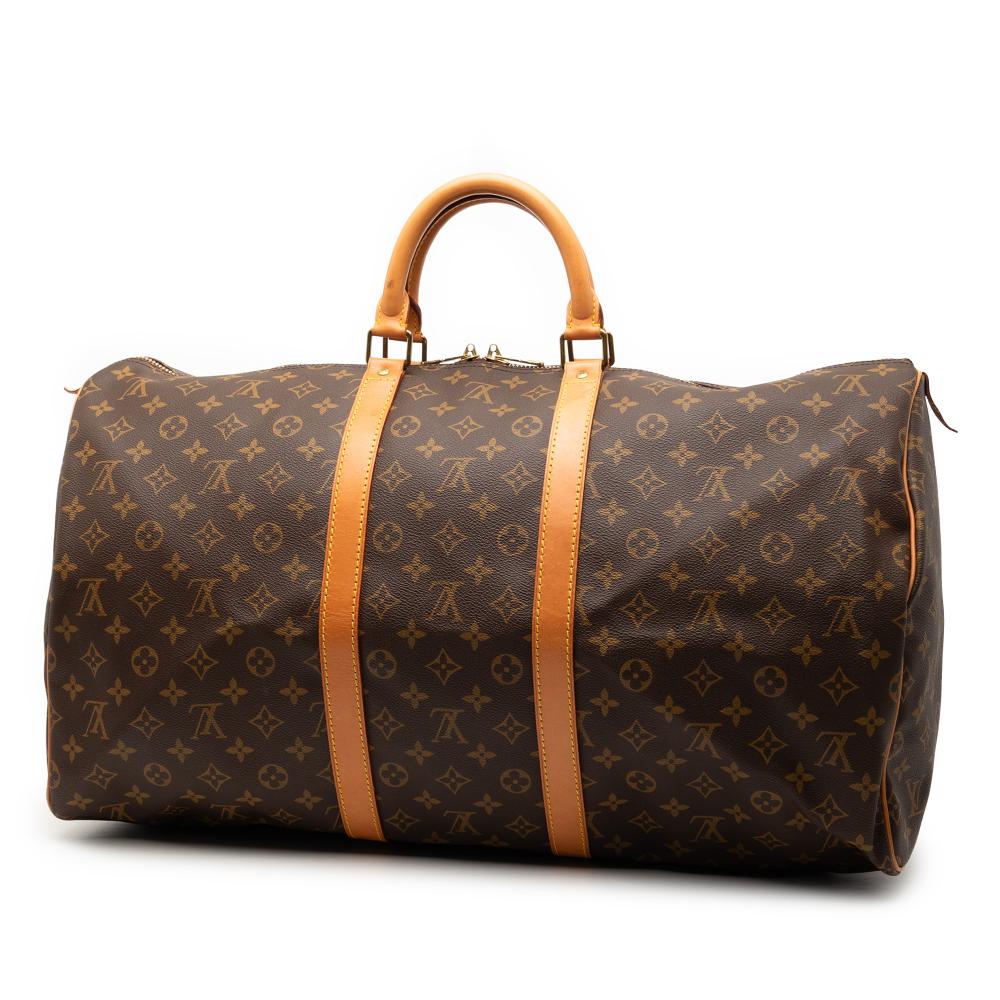 Louis Vuitton B Louis Vuitton Brown Monogram Canvas Fabric Monogram Keepall 55 France