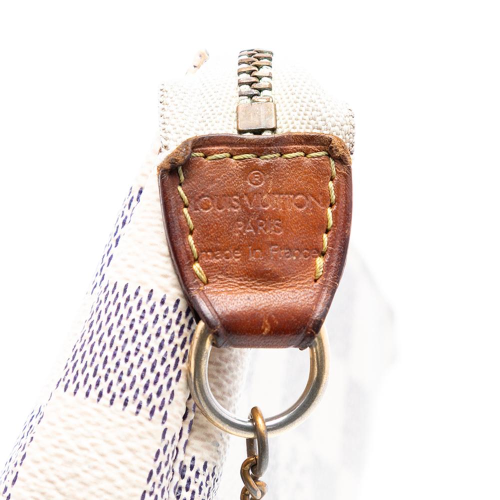 Louis Vuitton B Louis Vuitton White Damier Canvas Fabric Damier Azur Mini Pochette Accessoires France