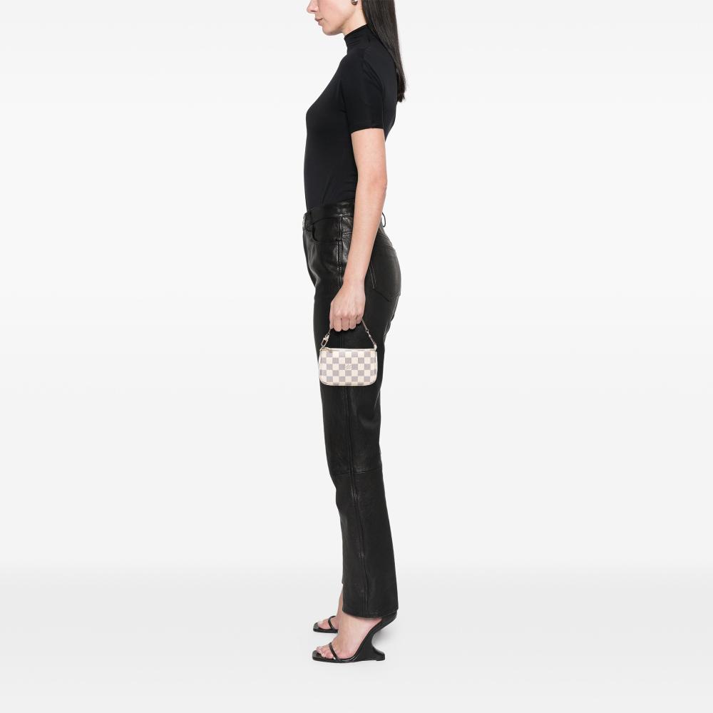 Louis Vuitton B Louis Vuitton White Damier Canvas Fabric Damier Azur Mini Pochette Accessoires France