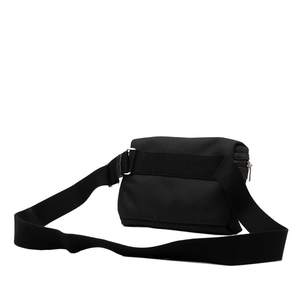 Saint Laurent AB Saint Laurent Black Canvas Fabric City Belt Bag Italy