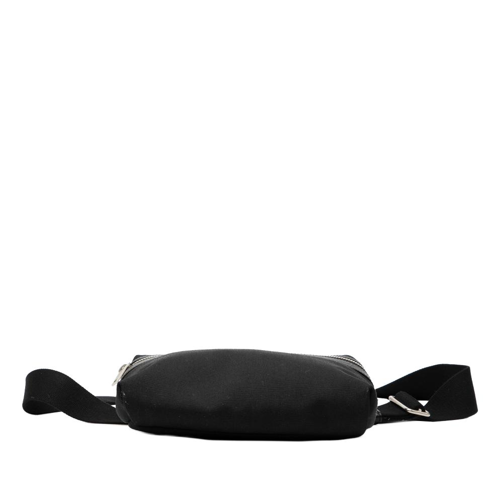 Saint Laurent AB Saint Laurent Black Canvas Fabric City Belt Bag Italy