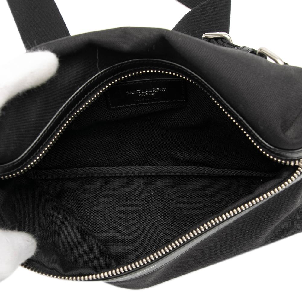 Saint Laurent AB Saint Laurent Black Canvas Fabric City Belt Bag Italy