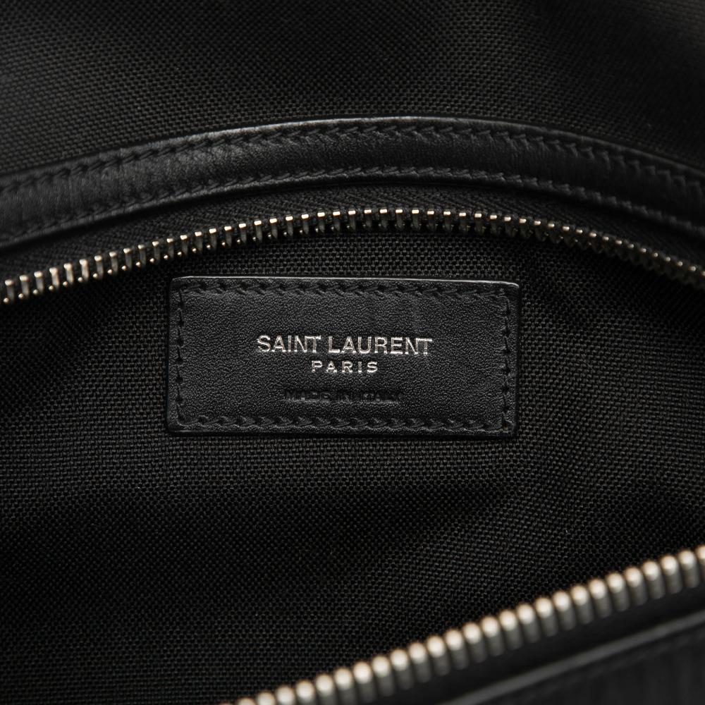 Saint Laurent AB Saint Laurent Black Canvas Fabric City Belt Bag Italy