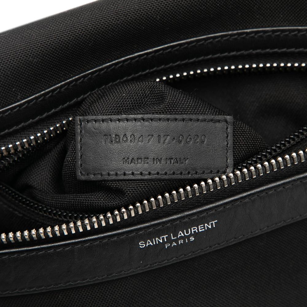 Saint Laurent AB Saint Laurent Black Canvas Fabric City Belt Bag Italy