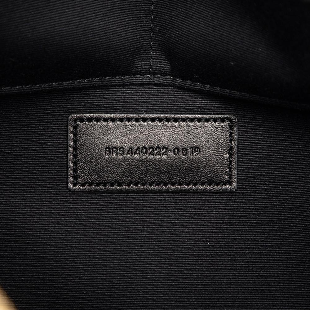 Saint Laurent AB Saint Laurent Black Calf Leather Quilted Chevron Monogram Document Holder Italy