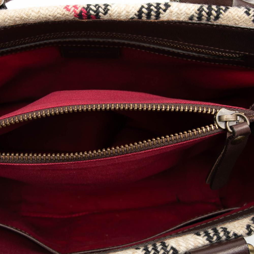 Burberry B Burberry Brown Beige Wool Fabric Supernova Check Tote United Kingdom
