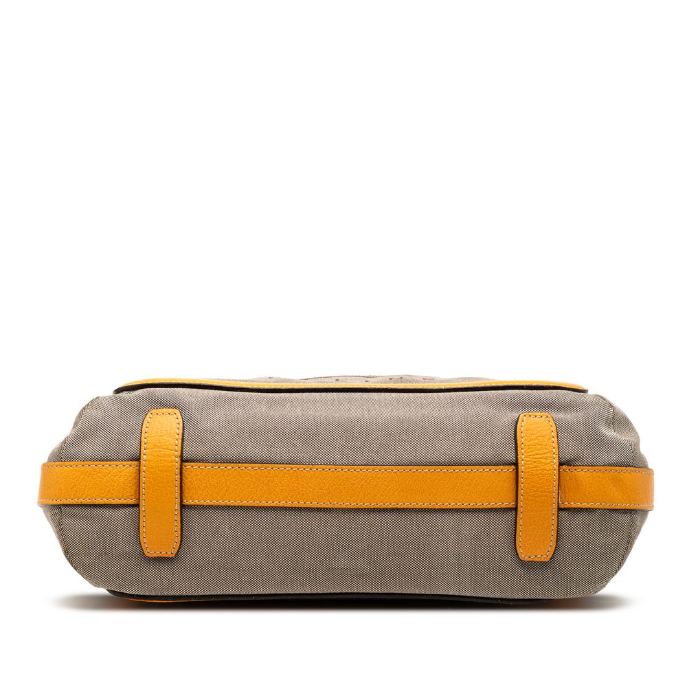 Celine B Celine Brown Beige with Orange Light Orange Canvas Fabric Carriage Tote China