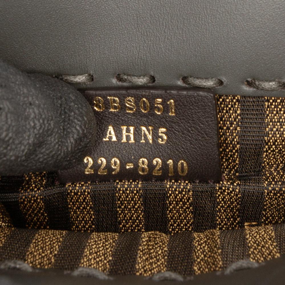 Fendi AB Fendi Black Calf Leather Mini Sunshine Shopper Tote Italy