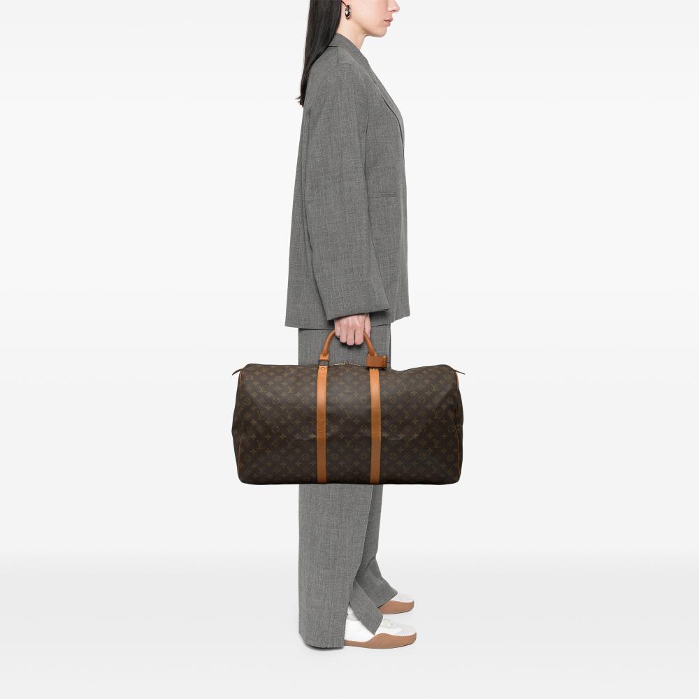 Louis Vuitton B Louis Vuitton Brown Monogram Canvas Fabric Monogram Keepall 60 France