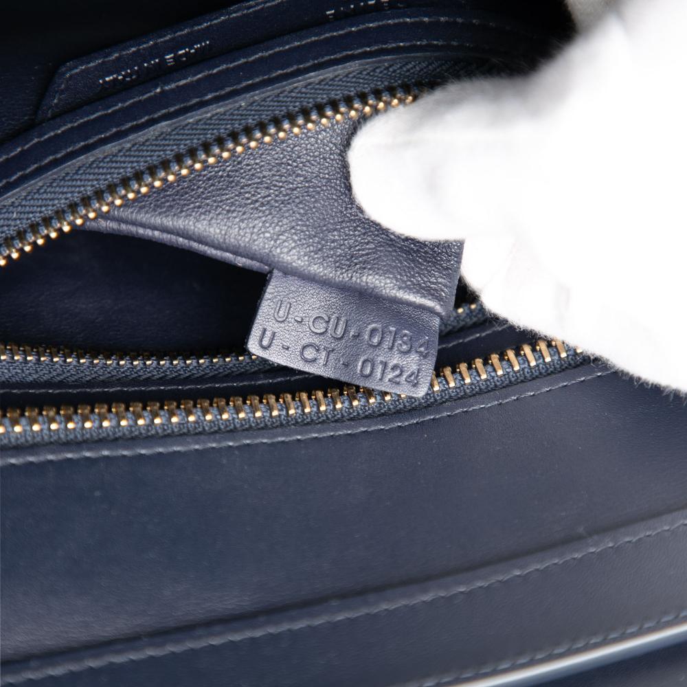 Celine B Celine Blue Navy Calf Leather Micro Luggage Tote Italy