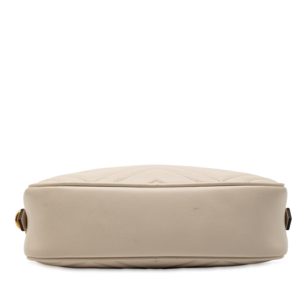 Gucci B Gucci White Calf Leather Small GG Marmont Matelasse Crossbody Italy