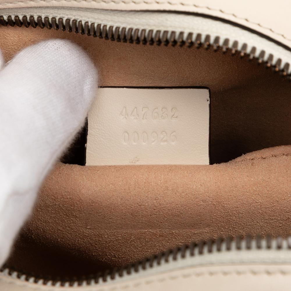 Gucci B Gucci White Calf Leather Small GG Marmont Matelasse Crossbody Italy