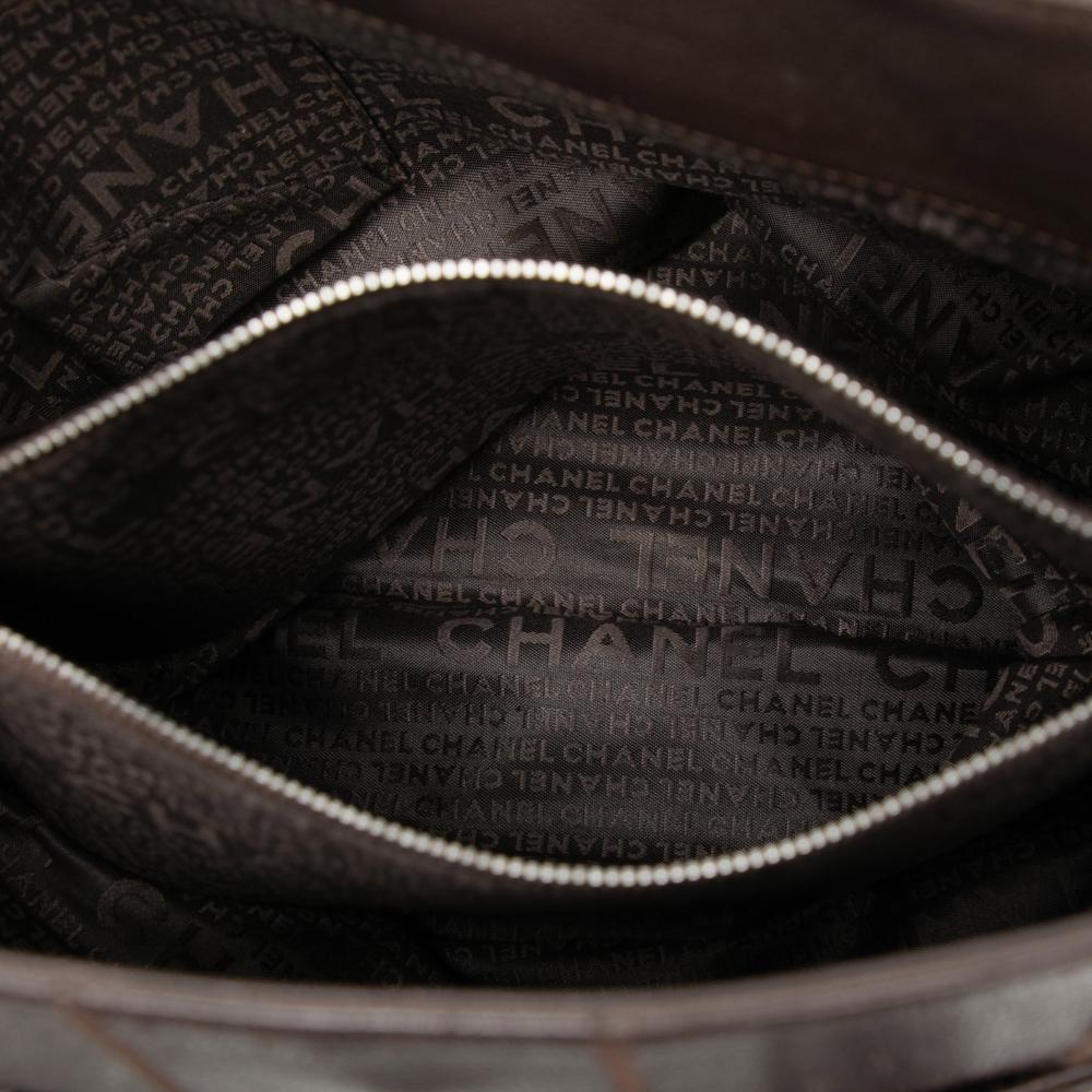 Chanel B Chanel Brown Dark Brown Caviar Leather Leather Chocolate Bar Stitched Caviar Tote France