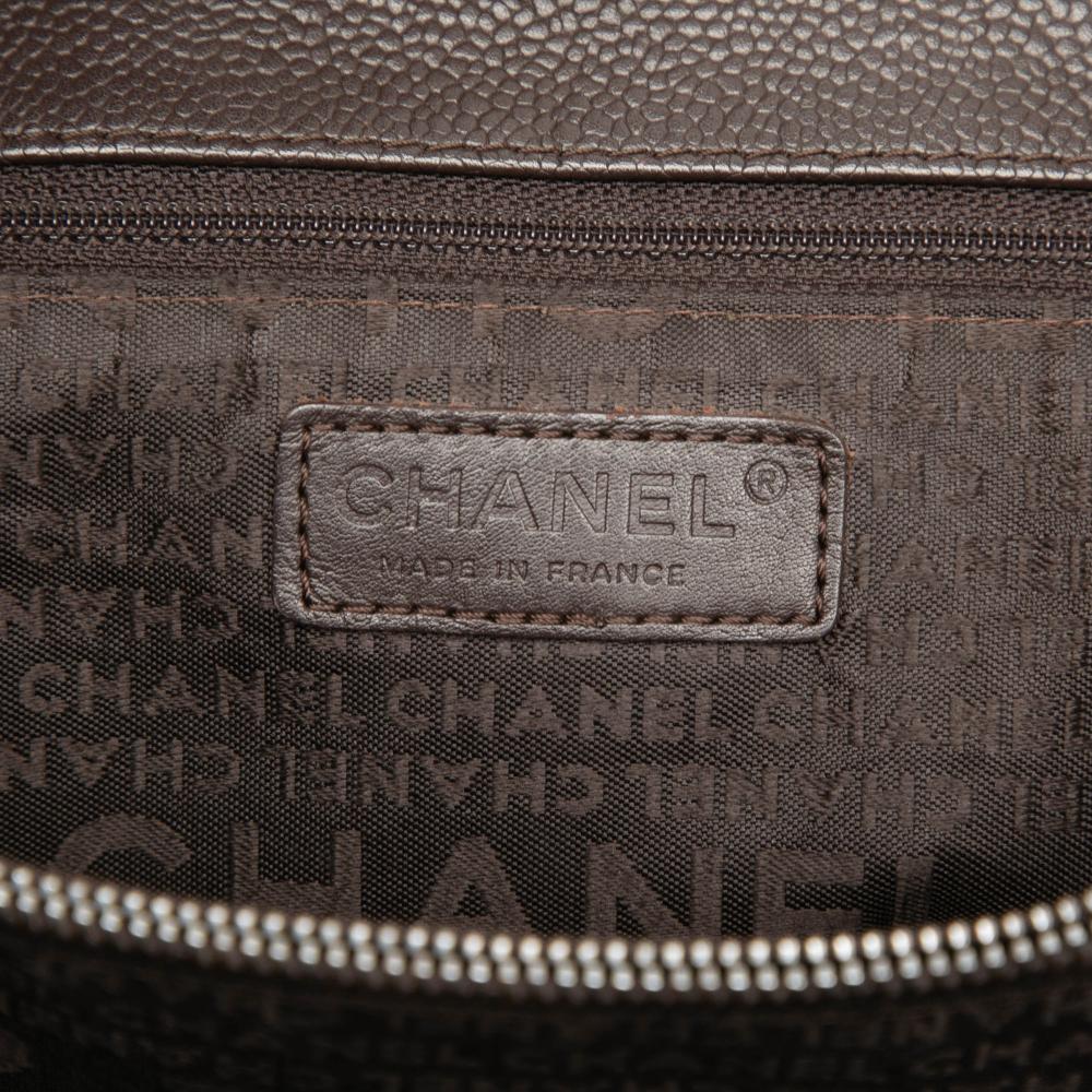 Chanel B Chanel Brown Dark Brown Caviar Leather Leather Chocolate Bar Stitched Caviar Tote France
