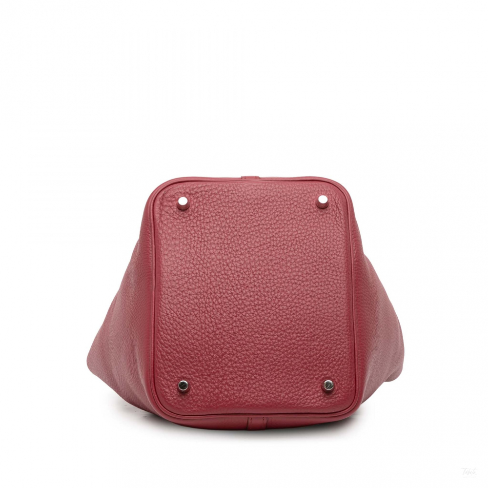 Hermès Picotin 22 Leather Lock Bucket Handbag Rouge H