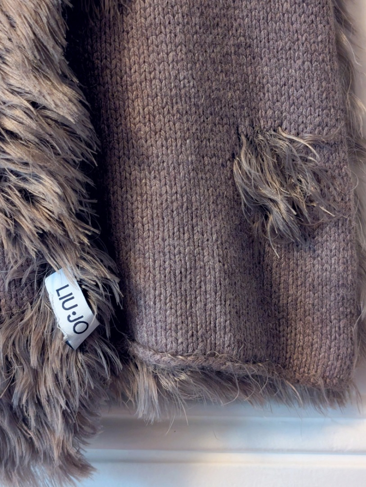 Liu Jo Longue écharpe laine et fourrure douce et légère