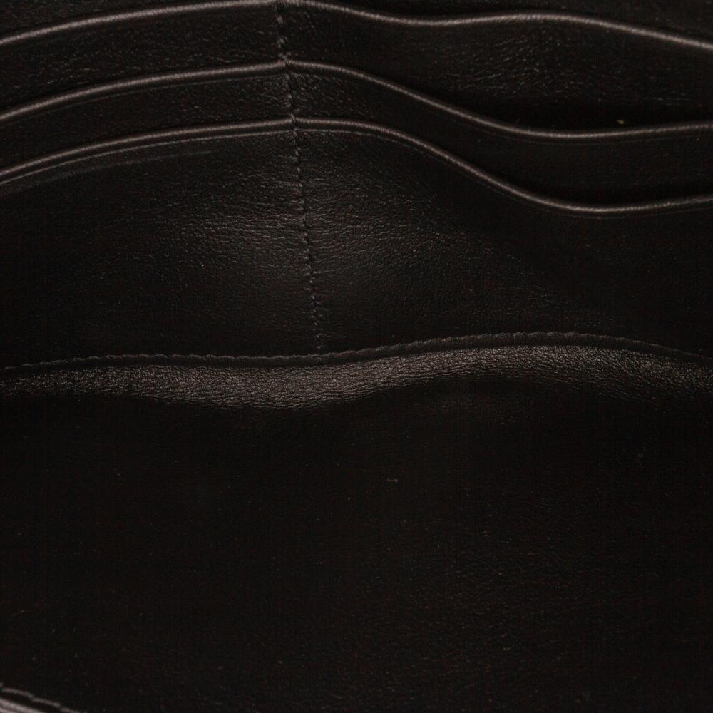 Valentino AB Valentino Black Calf Leather Studded Zip Around Wallet Italy