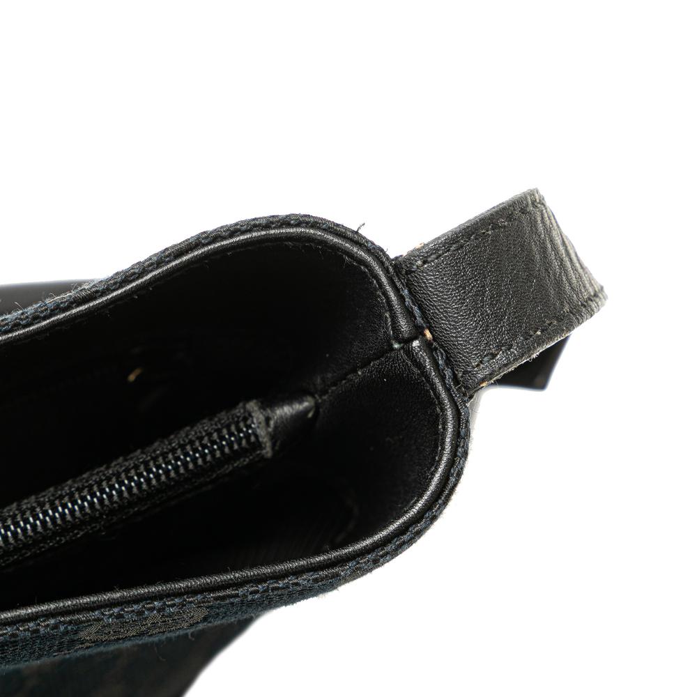 Gucci B Gucci Blue Navy Canvas Fabric GG Shoulder Bag Italy