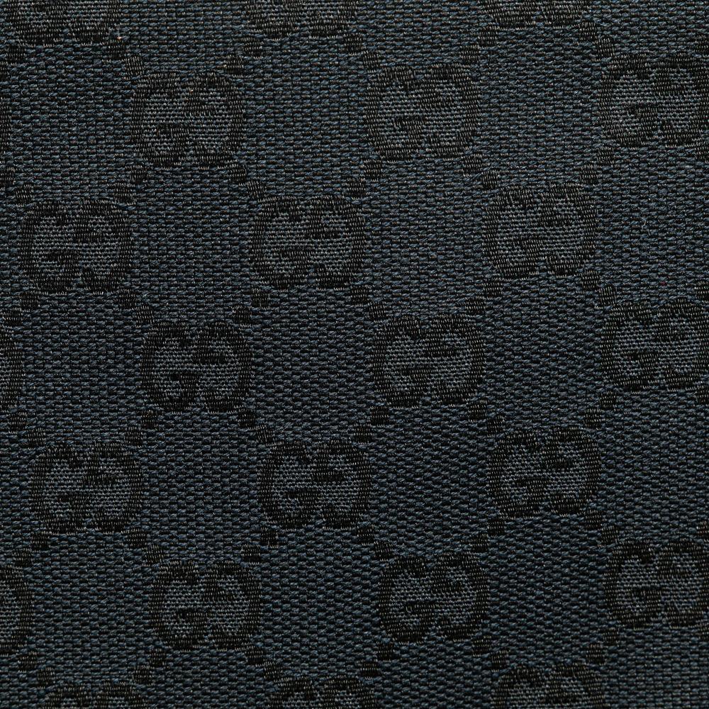 Gucci B Gucci Blue Navy Canvas Fabric GG Shoulder Bag Italy