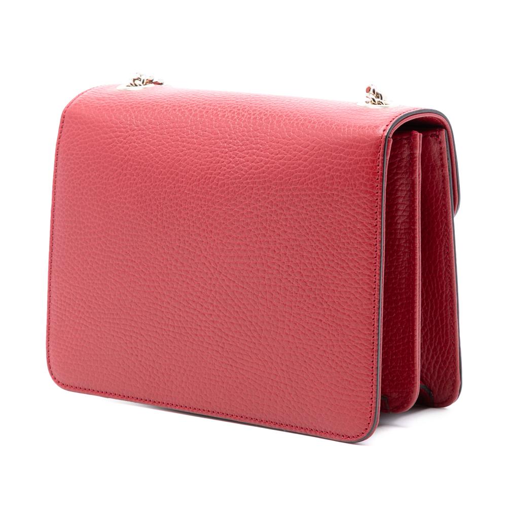 Gucci AB Gucci Red Calf Leather Small Dollar skin Interlocking G Crossbody Italy