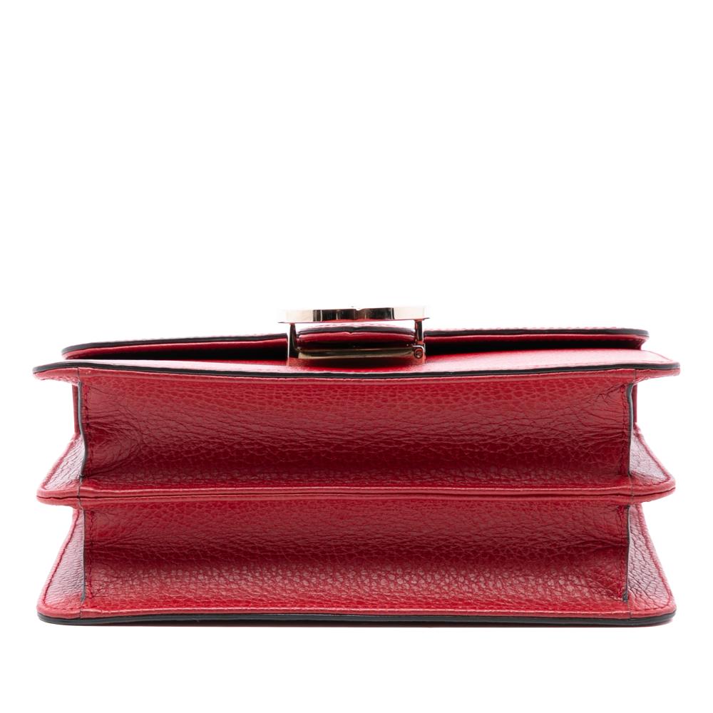 Gucci AB Gucci Red Calf Leather Small Dollar skin Interlocking G Crossbody Italy