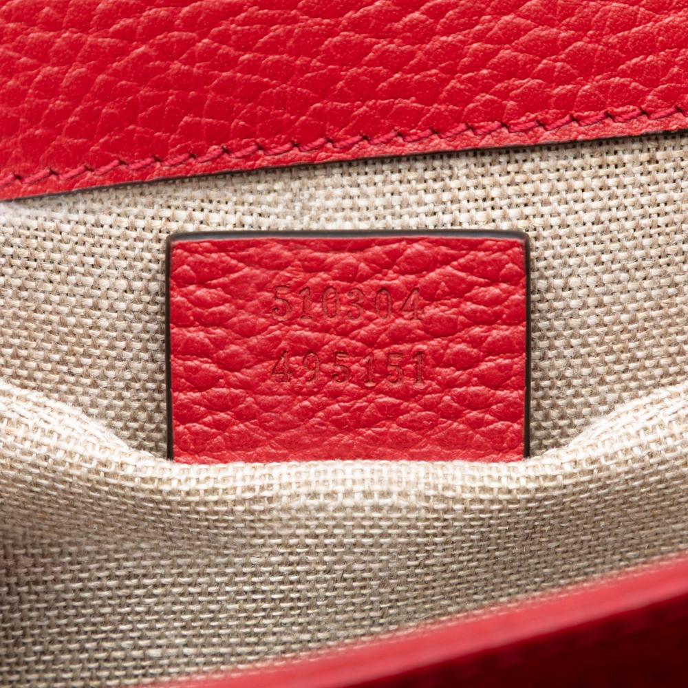 Gucci AB Gucci Red Calf Leather Small Dollar skin Interlocking G Crossbody Italy