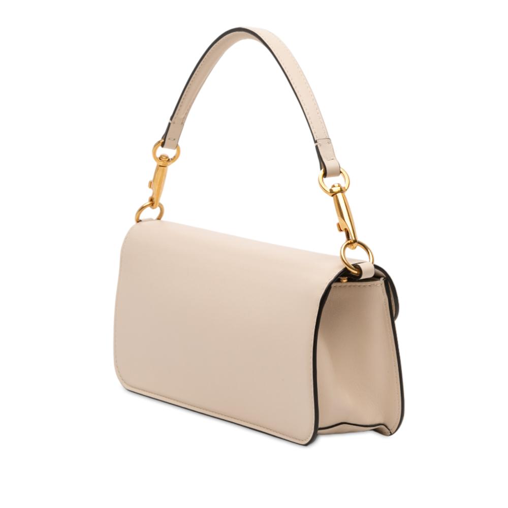 Valentino AB Valentino White Calf Leather skin VLogo Loco Satchel Italy