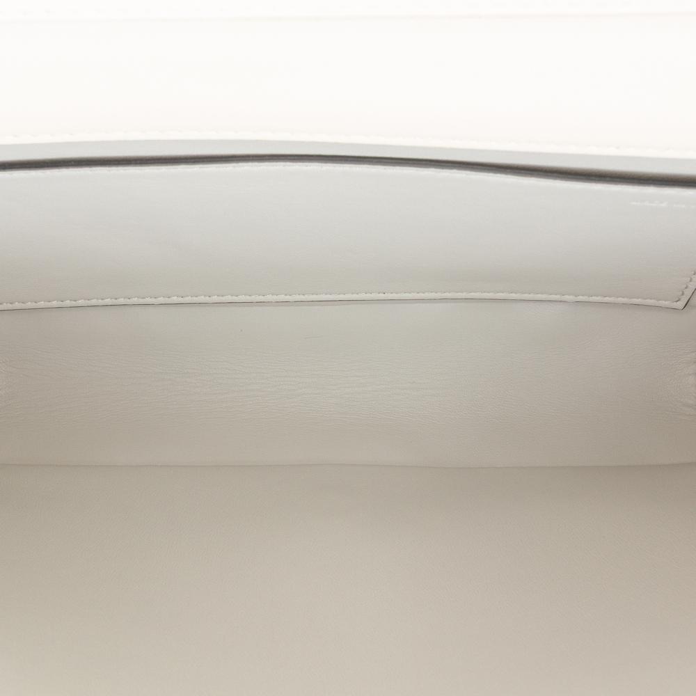 Valentino AB Valentino White Calf Leather skin VLogo Loco Satchel Italy