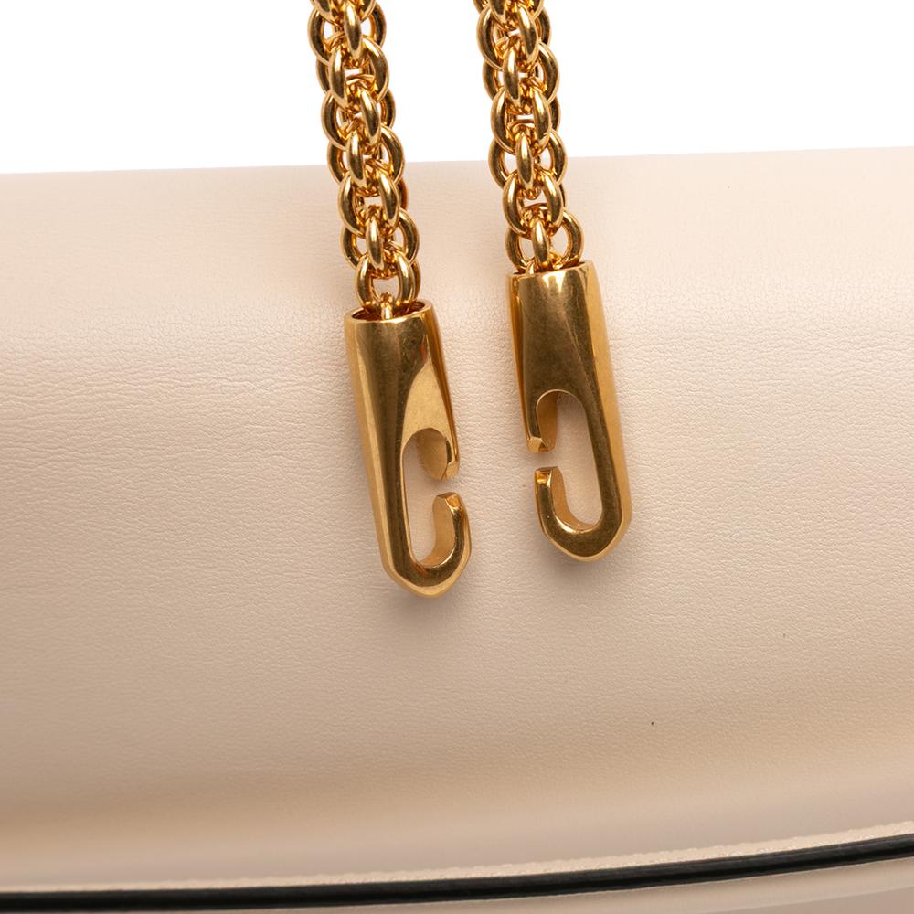 Valentino AB Valentino White Calf Leather skin VLogo Loco Satchel Italy