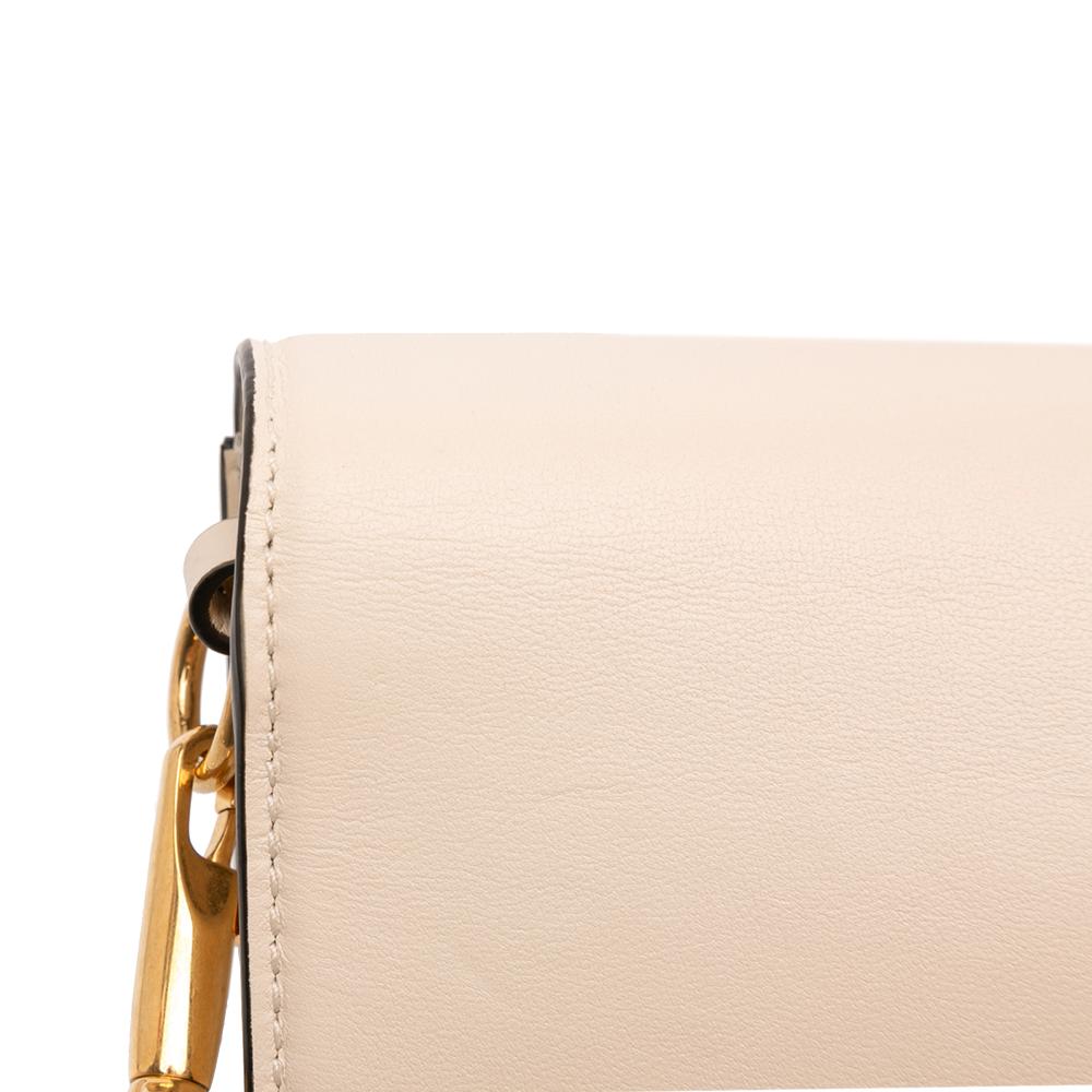 Valentino AB Valentino White Calf Leather skin VLogo Loco Satchel Italy