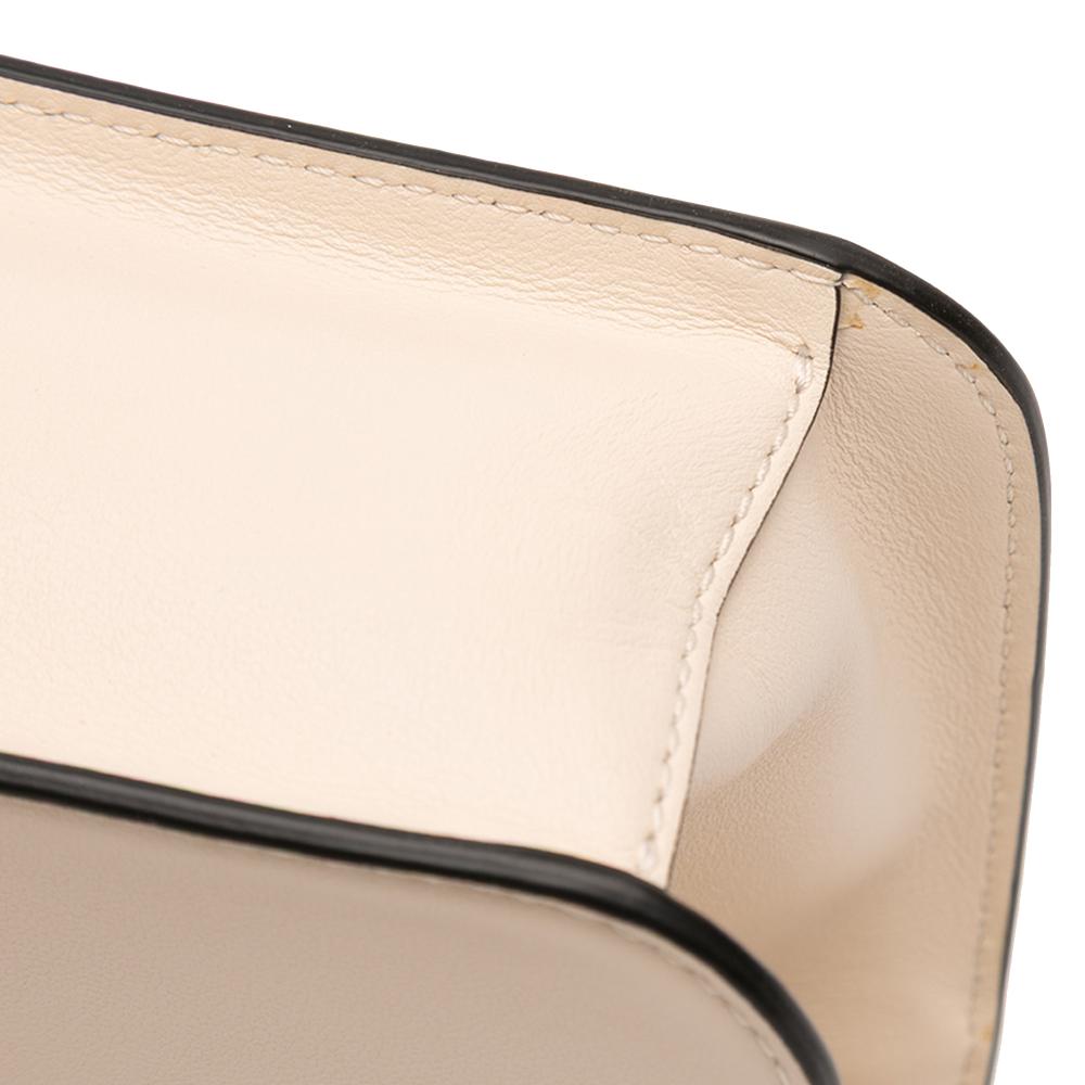 Valentino AB Valentino White Calf Leather skin VLogo Loco Satchel Italy