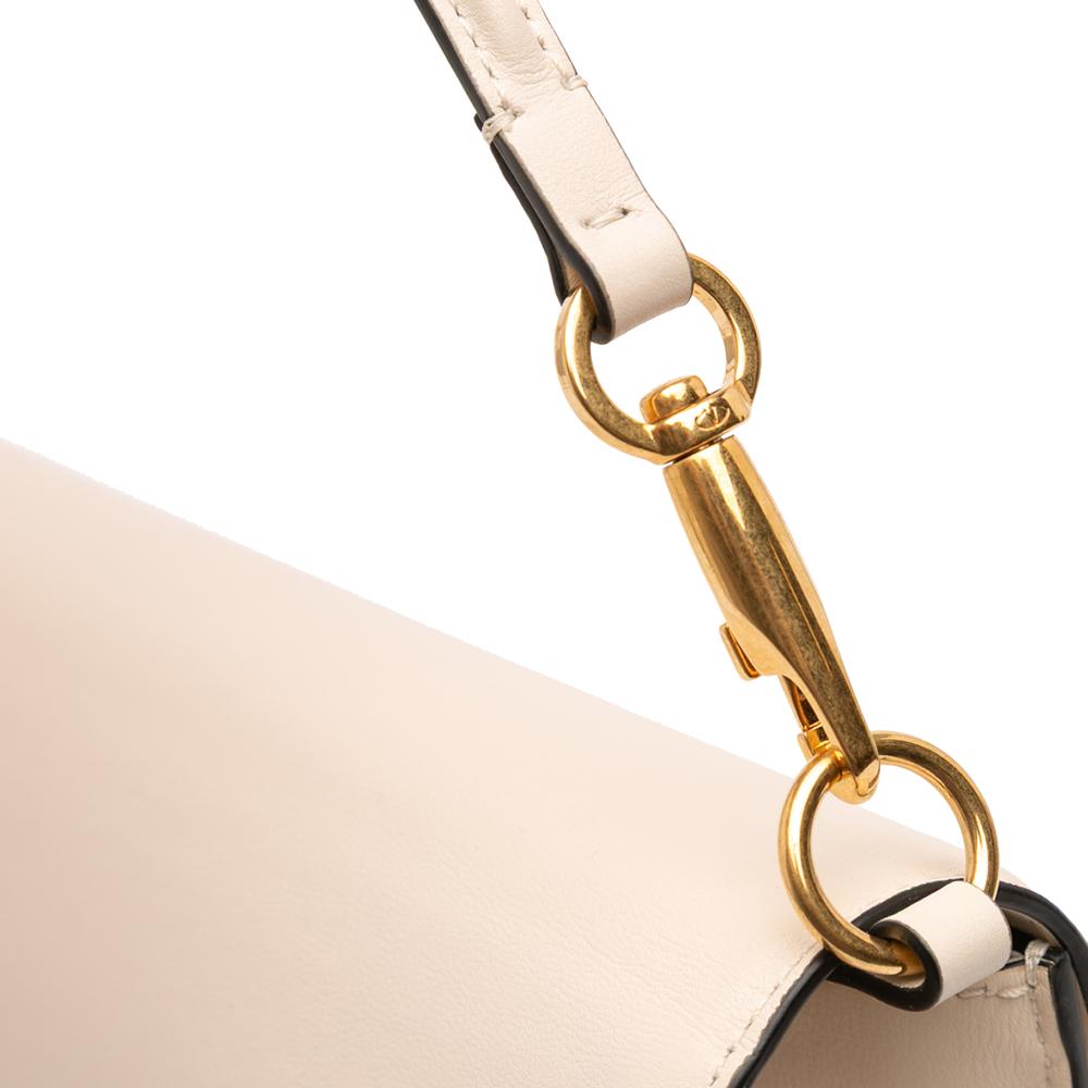 Valentino AB Valentino White Calf Leather skin VLogo Loco Satchel Italy