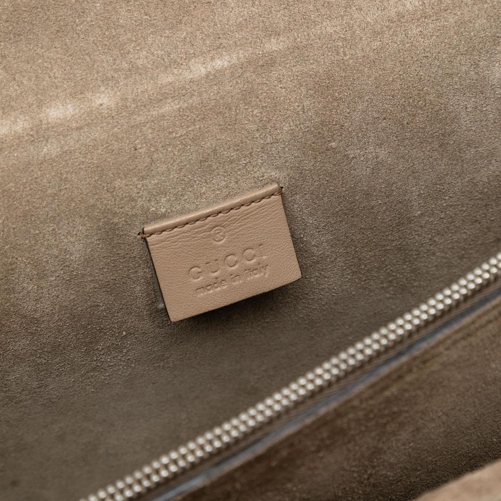 Gucci B Gucci Brown Beige Coated Canvas Fabric Medium GG Supreme Dionysus Shoulder Bag Italy