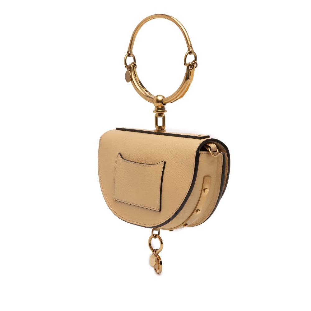 Chloé AB Chloé Brown Beige Calf Leather Nile Bracelet Minaudiere Spain