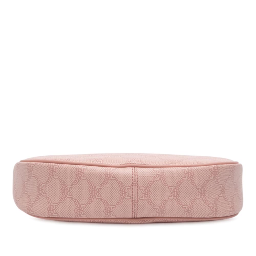 MCM AB MCM Pink Coated Canvas Fabric Small Lauretos Himmel Ascending Moon Hobo Korea, South