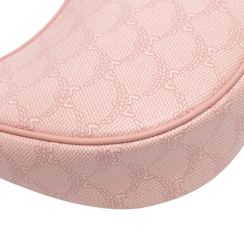 MCM AB MCM Pink Coated Canvas Fabric Small Lauretos Himmel Ascending Moon Hobo Korea, South