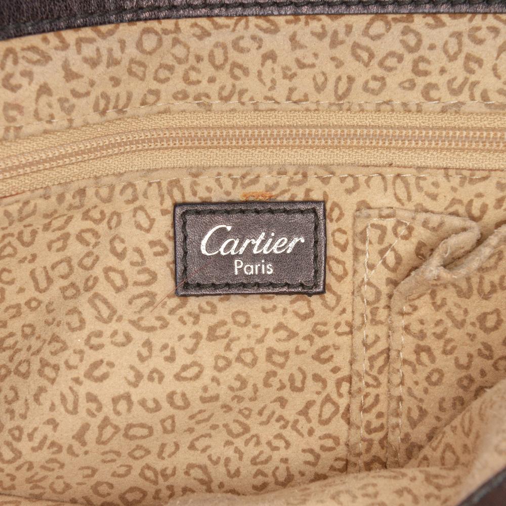 Cartier B Cartier Brown Dark Brown Calf Leather Panthere Shoulder Bag Italy