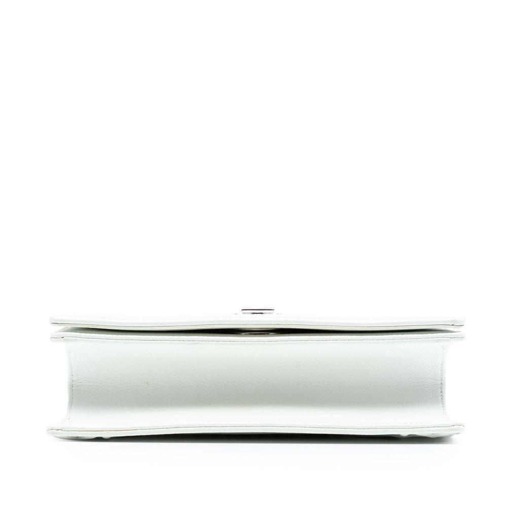 Christian Dior B Dior White Calf Leather Small Grained skin Diorama Flap Italy