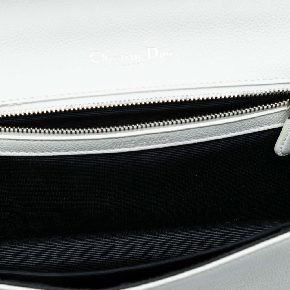 Christian Dior B Dior White Calf Leather Small Grained skin Diorama Flap Italy