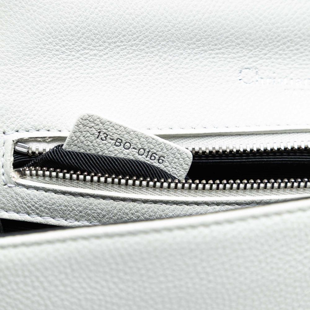 Christian Dior B Dior White Calf Leather Small Grained skin Diorama Flap Italy