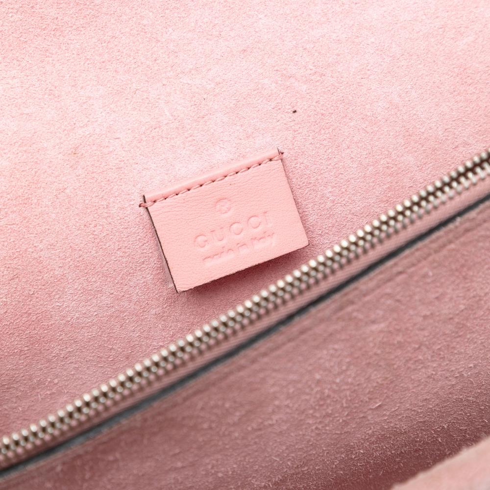 Gucci B Gucci Brown Beige Coated Canvas Fabric Medium GG Supreme Crystal Dionysus Shoulder Bag Italy