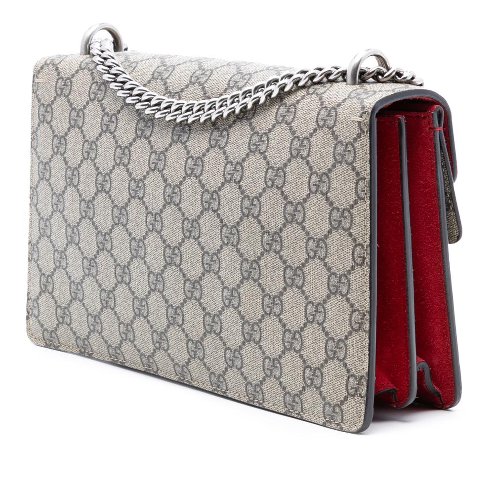 Gucci AB Gucci Brown Beige Coated Canvas Fabric Medium GG Supreme Dionysus Shoulder Bag Italy