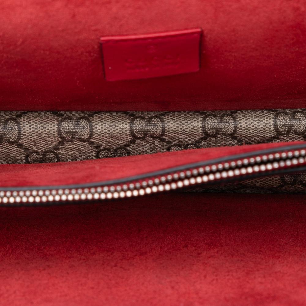 Gucci AB Gucci Brown Beige Coated Canvas Fabric Medium GG Supreme Dionysus Shoulder Bag Italy