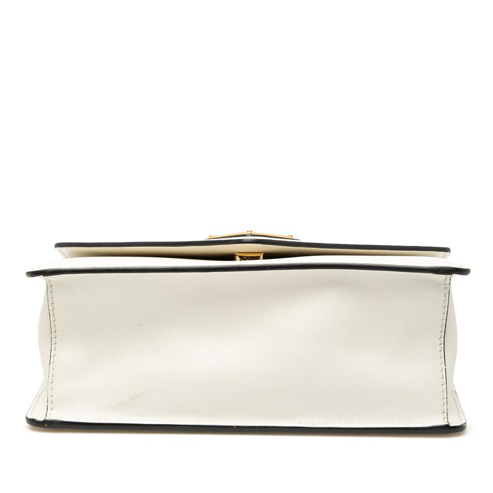 Prada B Prada White Saffiano Leather Lux Envelope Chain Flap Italy