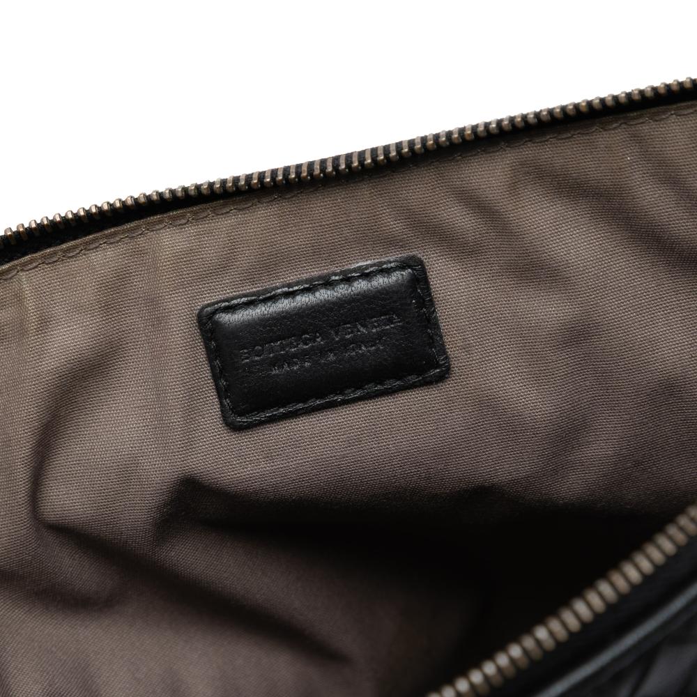 Bottega Veneta B Bottega Veneta Black Nappa Leather Leather Nappa Intrecciato Clutch Italy