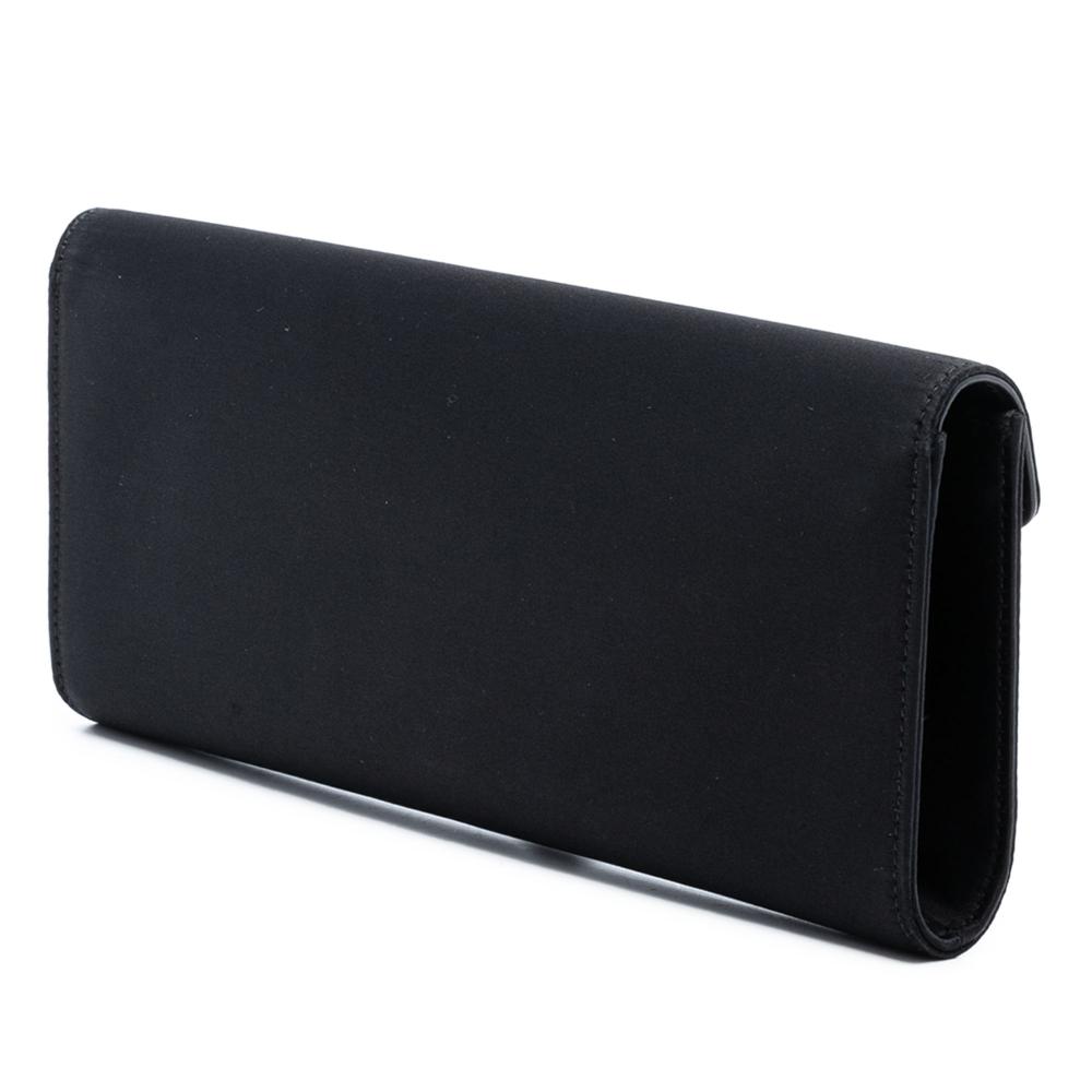 Gucci AB Gucci Black Satin Fabric Dionysus Clutch Italy