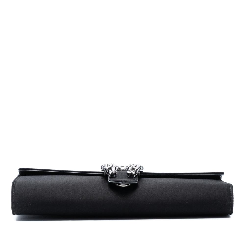 Gucci AB Gucci Black Satin Fabric Dionysus Clutch Italy