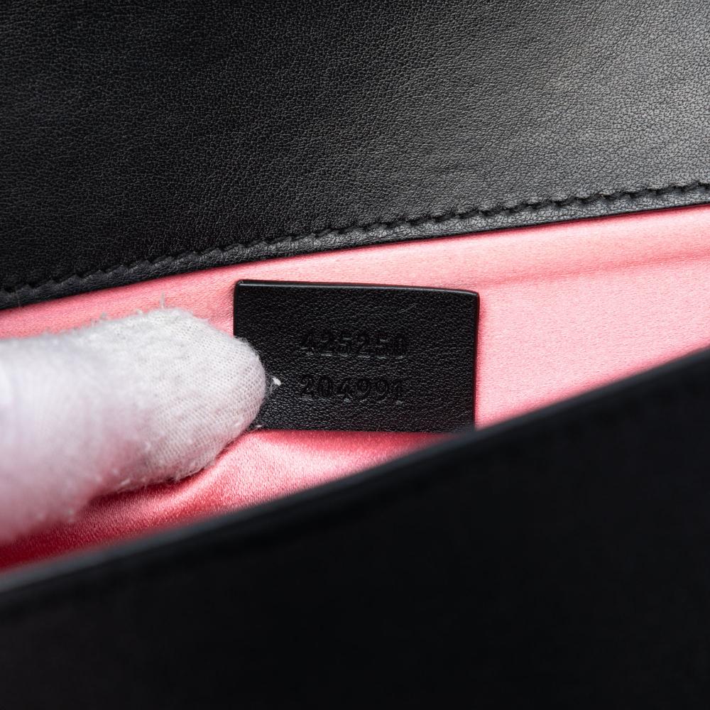 Gucci AB Gucci Black Satin Fabric Dionysus Clutch Italy