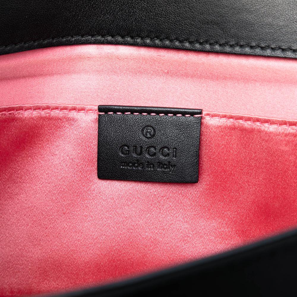 Gucci AB Gucci Black Satin Fabric Dionysus Clutch Italy