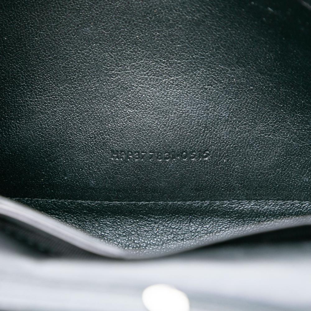 Saint Laurent B Saint Laurent Black Calf Leather Croc Embossed Wallet On Chain Italy